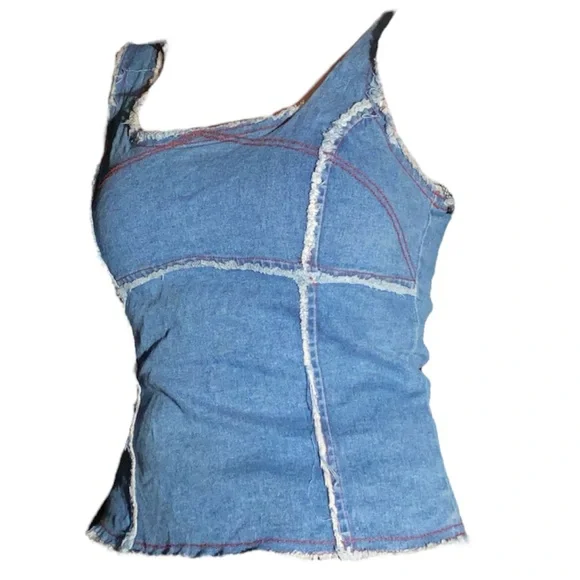 βΌοΈNOW SOLD βΌοΈ 1990s VINTAGE PICASSO RARE Brittney Spears Denim Patchwork - Picture 4 of 6